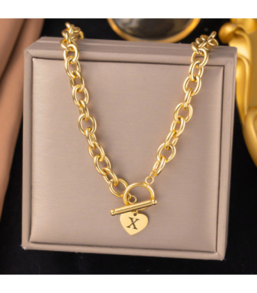 Collares acero Letra D