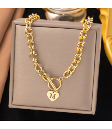 Collares acero Letra T