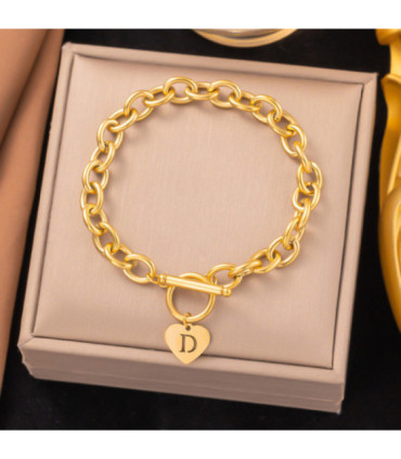 Pulseras brazaletes acero Letra O