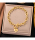 Pulseras brazaletes acero Letra X