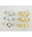 Pulseras brazaletes acero Dorado y azul  9944010004348