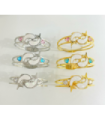 Pulseras brazaletes acero plateado y blanco 9944010004492