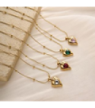 Collares acero Dorado y rojo 9966010007730