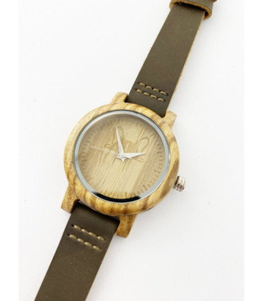 Madera piel unisex con caja de lino MP4