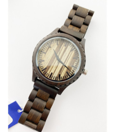 Madera piel unisex con caja de lino MM3