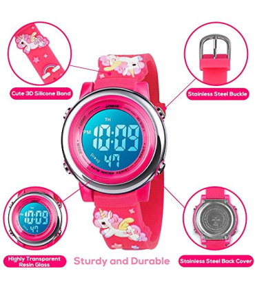 Reloj digital Unicornio rojo