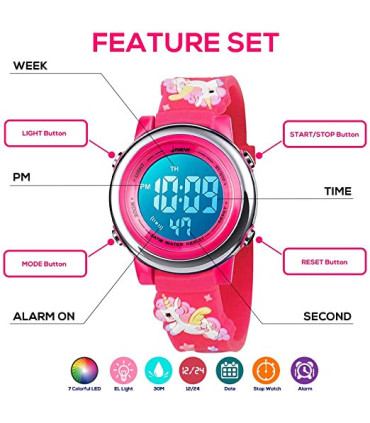 Reloj digital Unicornio rojo