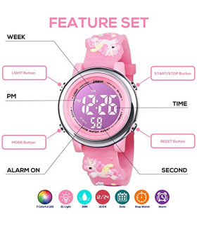 Reloj digital Unicornio rosa