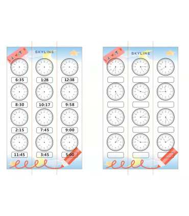 Reloj aprendizaje azul con ejercicios