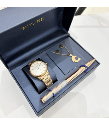 Set de regalo conjuntos mujer con boligrafo collar y pendientes C-B3