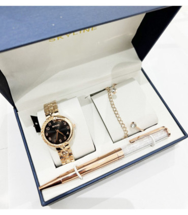 Set de regalo conjuntos mujer con boligrafo collar y pendientes C-B19