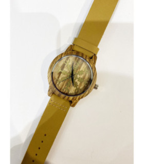 Madera piel unisex con caja de lino MPA2