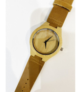 Madera piel unisex con caja de lino MPA3