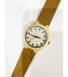 Madera piel unisex con caja de lino MPA4