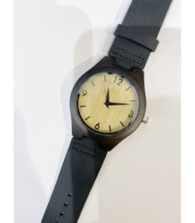 Madera piel unisex con caja de lino MPA5