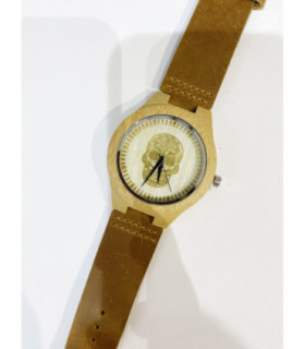 Madera piel unisex con caja de lino MPA6