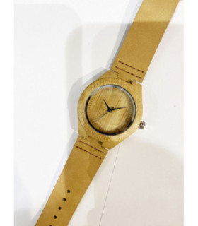 Madera piel unisex con caja de lino MPA8