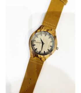 Madera piel unisex con caja de lino MPA9