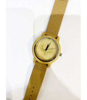 Madera piel unisex con caja de lino MPA10