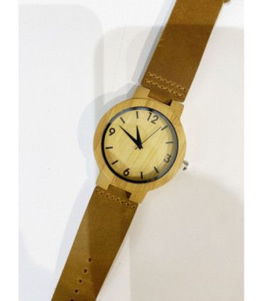 Madera piel unisex con caja de lino MPA11