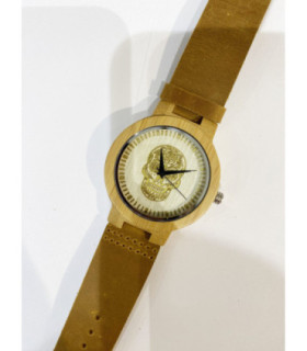 Madera piel unisex con caja de lino MPA12