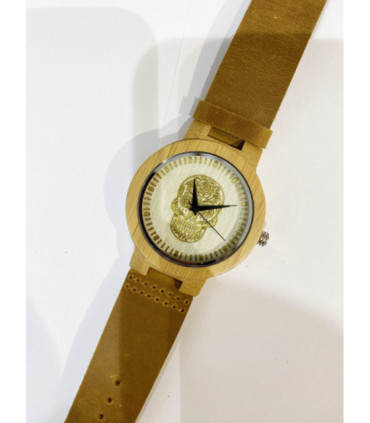 Madera piel unisex con caja de lino MPA12